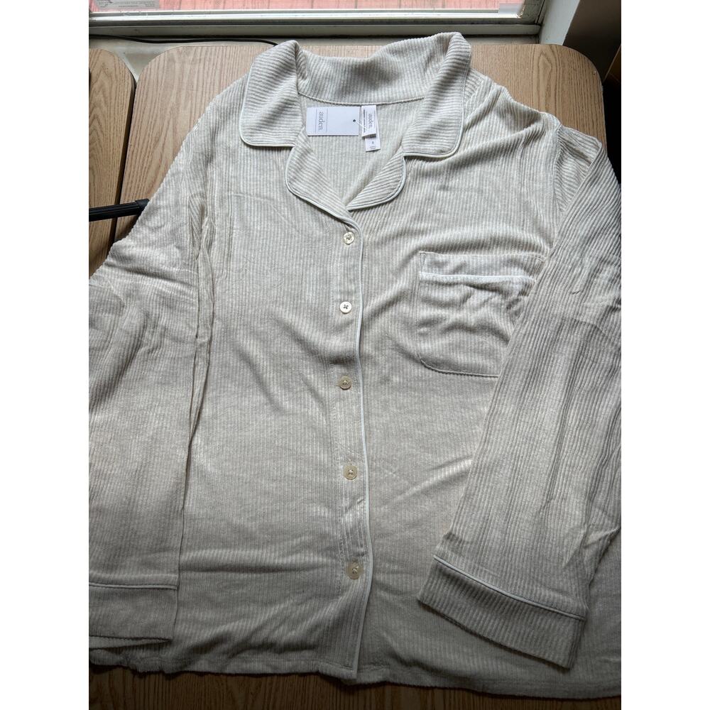 New Women's 2pc Auden Shirt & Pants Pajamas Rayon Spandex Stretchy Oatmeal 4X - Picture 5 of 9